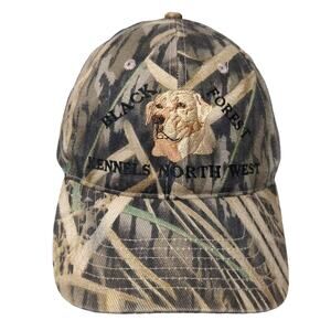 Kati Baseball Cap Brown Green One Size Camo Dog Embroidered Adjustable Strap Hat